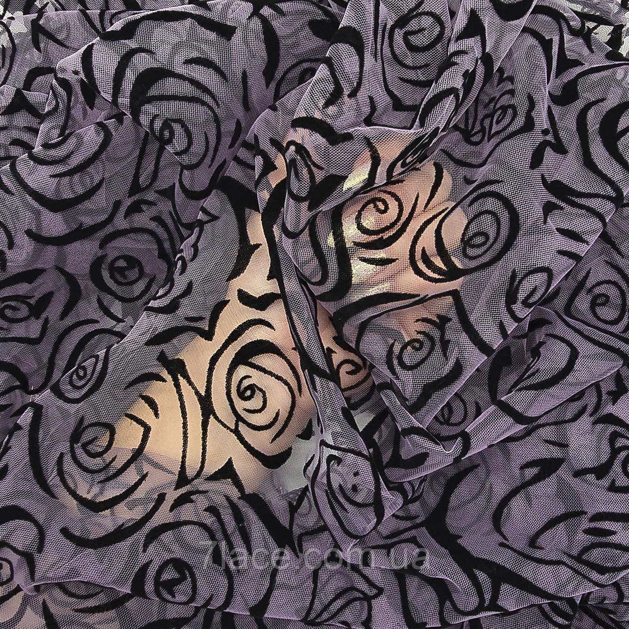 Сітка стрейч з флоком (ТРОЯНДИ) / колір РОЖЕВИЙ ФРЕЗ / ціна вказана за 0,5 метра сітки