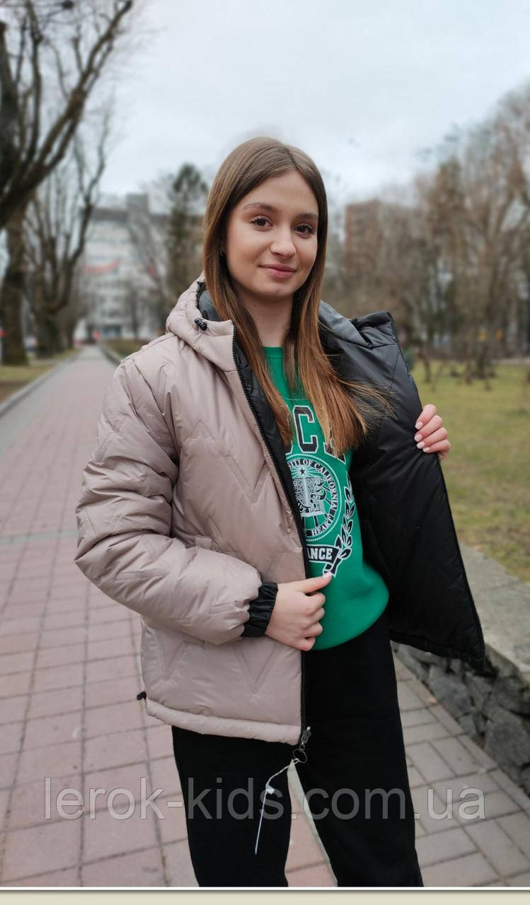 Стильна весняна куртка для дівчаток, з світловідбиваючими елементами