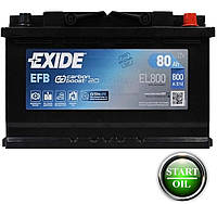 Аккумулятор EXIDE EFB 80Аh 800A R+ EL800 Start/Stop