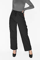 Жіночі бавовняні джинси Штани карго парашут літні з кишенями Чорний, фото 3