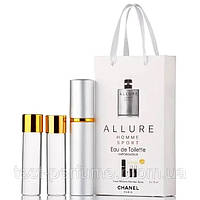 Мужской мини парфюм Сhanel Allure Homme Sport, набор 3х15 мл