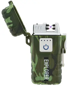 Електроімпульсна запальничка USB Explorer JL317 дугова електронна запальничка Камуфляж Лучшая цена
