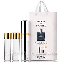 Мужской мини парфюм Сhanel Bleu de Chanel, набор 3х15 мл