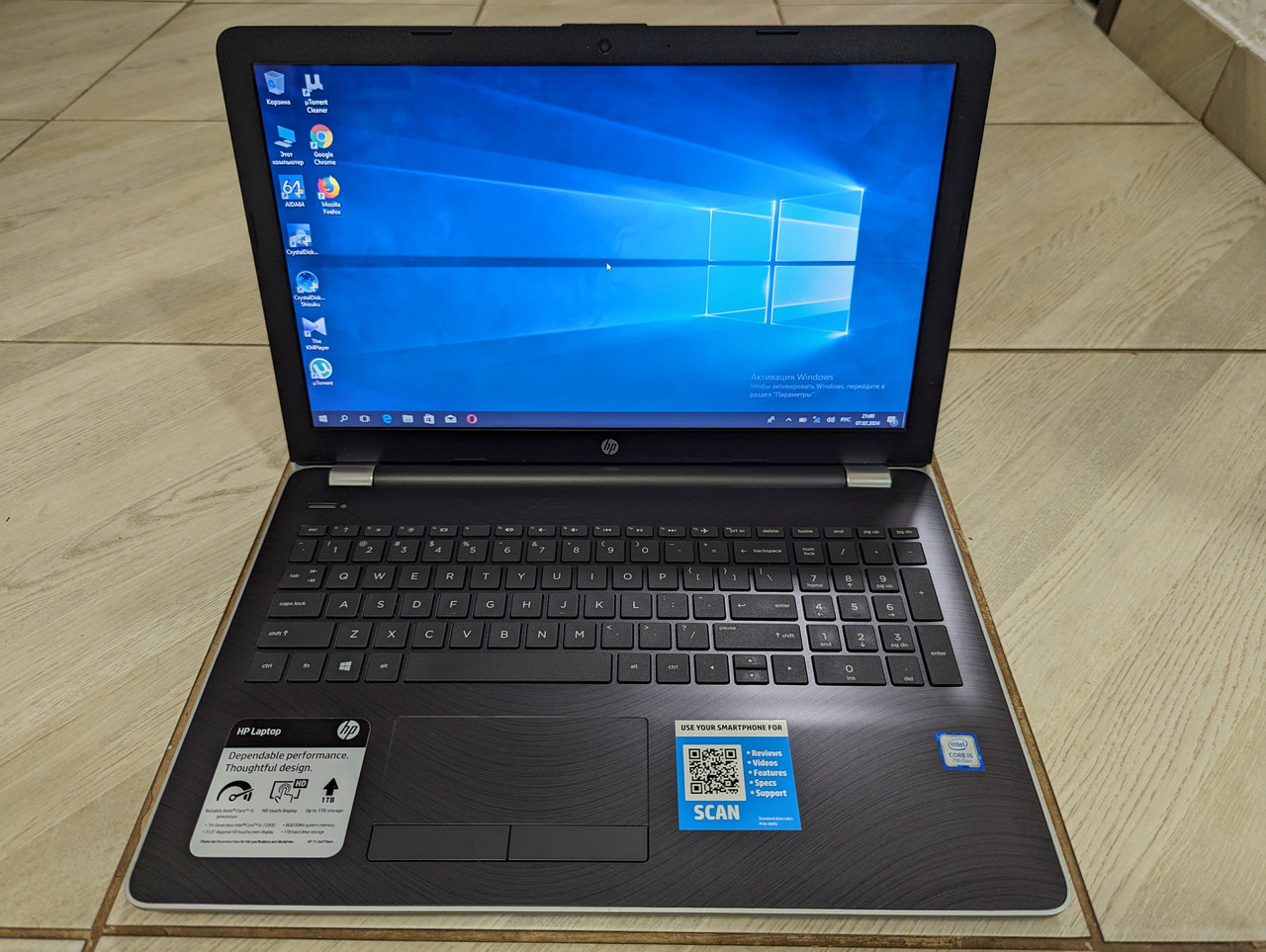 Ноутбук HP 15-bs070wm 15.6" intel Core i5-7200U 2.5Ghz, 8Gb DDR4, 256Gb SSD