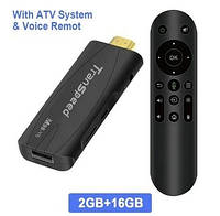 Смарт ТВ приставка Quad-core ARM Cortex-A53 CPU TV Stick - Android 13 - 2/16 gb - Bluetooth-пульт