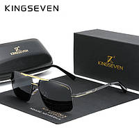 Мужские поляризационные солнцезащитные очки KINGSEVEN N7891 Gold Gray