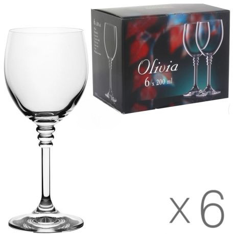 Набір келихів для вина Bohemia Olivia 240мл 6 шт B40346