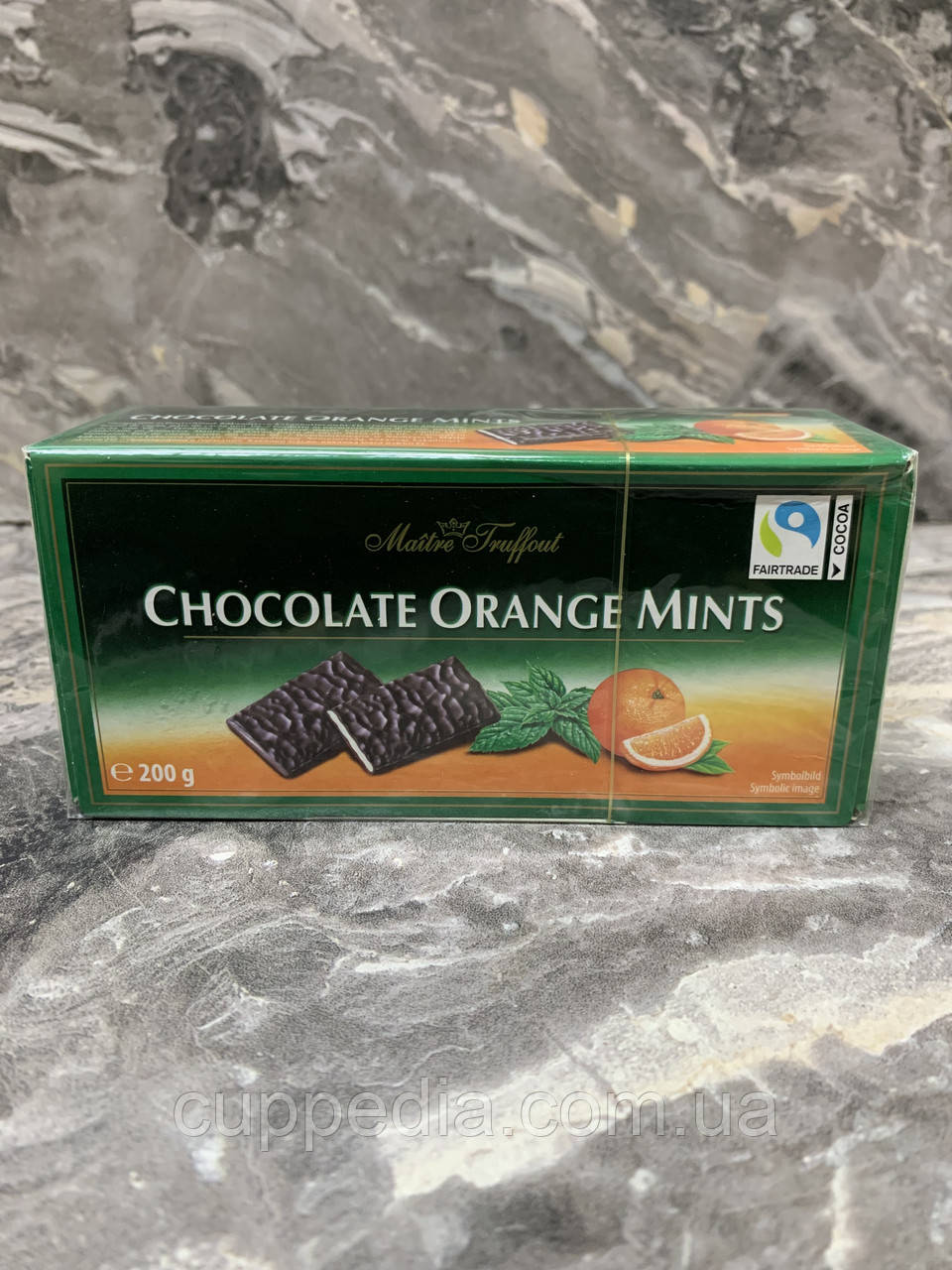 Темний шоколад Maitre Truffout Chocolaté orange mints 200 грм
