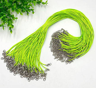 Основа для підвіски із застібкою лобстер / Екошкіра / 95-100шт / довжина 43 + 5см / Салатовий