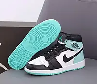 Кроссовки женские Nike Air Jordan 1 Retro черно-белые с мятным, Вьетнам