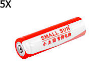 5X Акумулятор SMALL SUN 18650 2200 mAh Li-ion 3.7V акумуляторна батарейка батарея для ліхтариків ліхтарів фонариків і т.п. Польща!