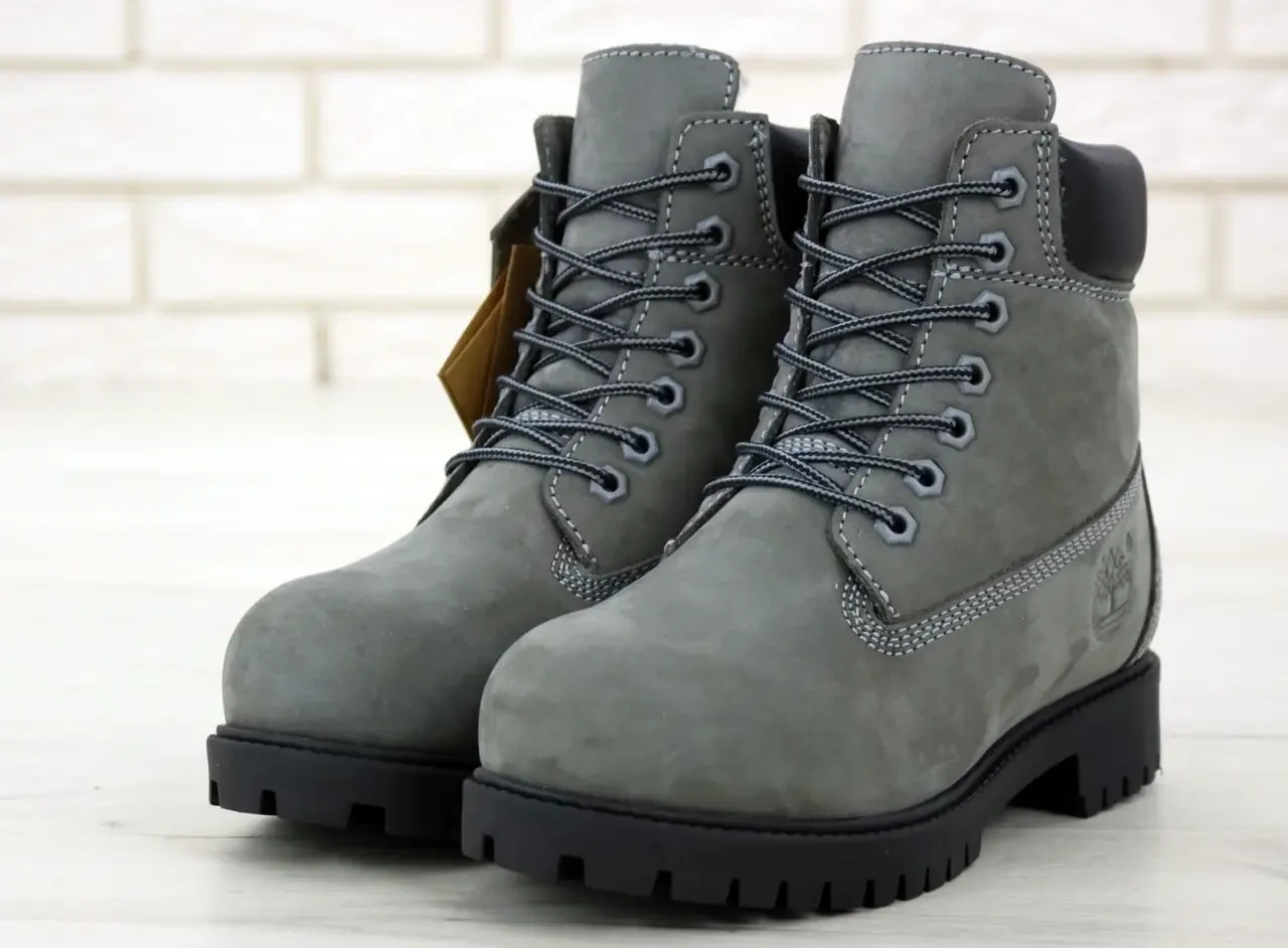 Жіночі зимові черевики Timberland Classic Boots, нубук, (з хутром), сірий, Туреччина