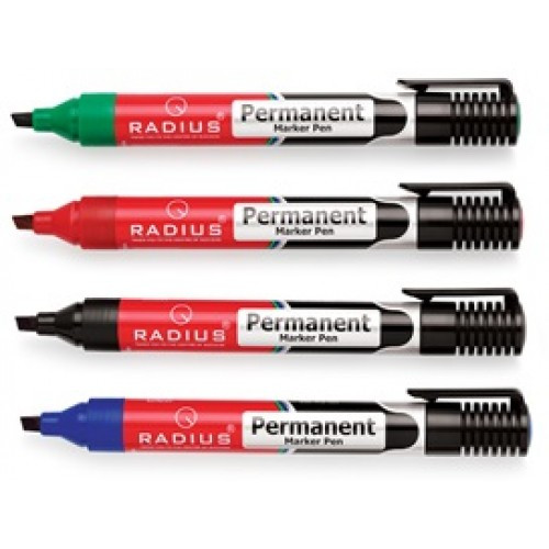 Маркер перманентний Radius скошений чорний