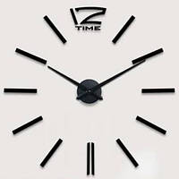 Настенные часы Diy Clock ZH003 черного цвета, большие. Настенные 3D часы "сделай сам"