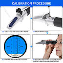 Портативний рефрактометр RHBW — 25 ATC, Три шкали: (Baume 0-20%) (спирт 0-25%) (Brix 0-40%), фото 3