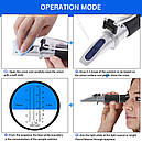Портативний рефрактометр RHBW — 25 ATC, Три шкали: (Baume 0-20%) (спирт 0-25%) (Brix 0-40%), фото 5