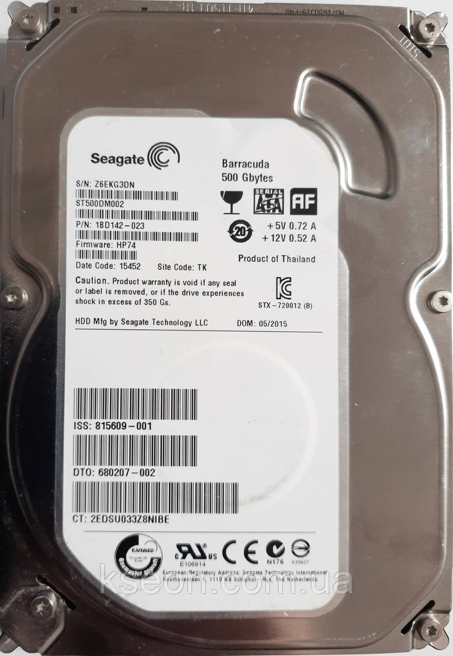 HDD 3.5 500GB Seagate MB0500GCEHF 7200/16mb s/n g3dn