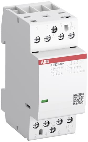Модульний контактор ESB25-22N-06 4P 25A 2NO+2NC 230B AC/DC ABB 1SAE231111R0622
