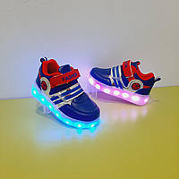 Дитячі кросівки USB для хлопчика, дитячі світні кросівки хлопчику, дитячі кросівки з led-підсвіткою