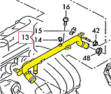 Фланець охолодження 06B121070L Audi з нержавійки - ДОВІЧНА ГАРАНТІЯ, фото 2