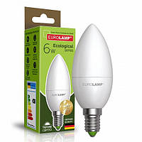 LED лампа Eurolamp ЕCО серия "P" 6W E14 3000K LED-CL-06143(P)