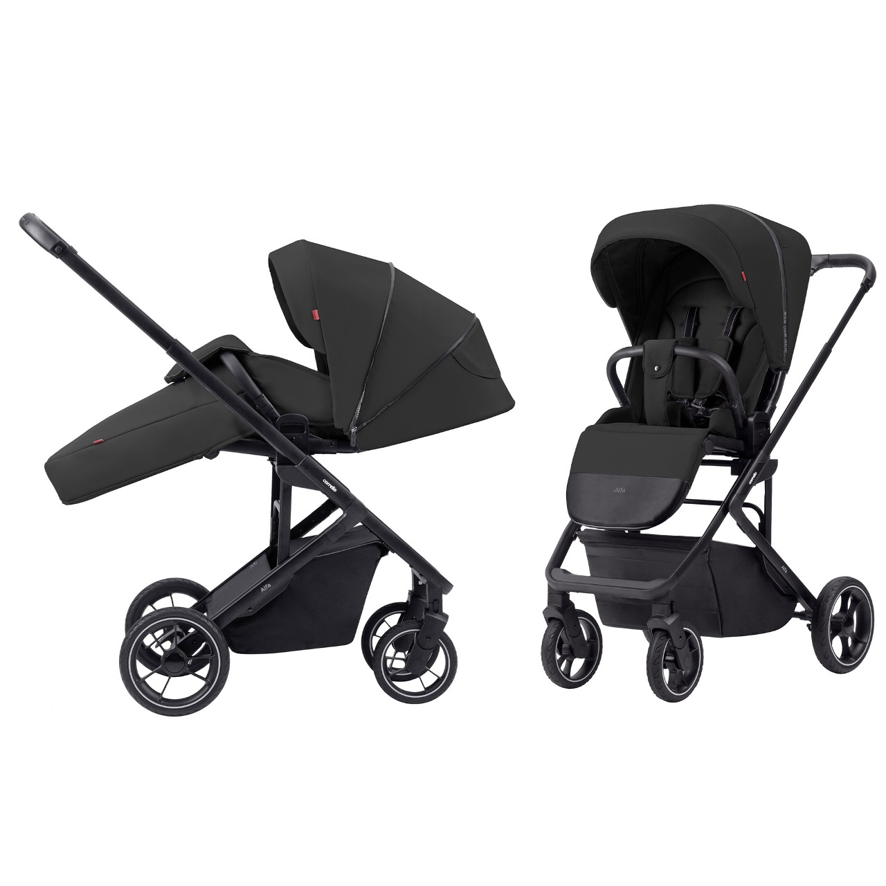 Коляска прогулянкова, візочок CARRELLO Alfa CRL-5508 Midnight Black, чорна Карелло Альфа