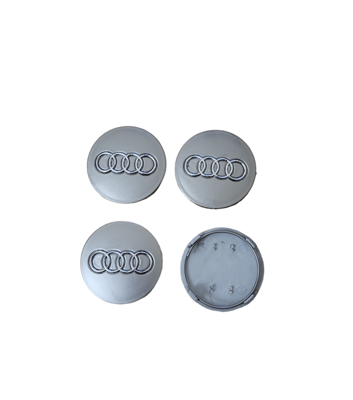 Ковпачки, заглушки на диски Audi Ауді 60 мм / 56 мм 4B0 601 170 срібло з кільцями