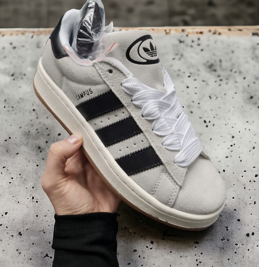 Жіночі кросівки Adidas Campus весна-осінь замшеві повсякденні (бежеві). Живе фото. Адідас кампус, фото 1