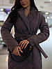 Пальто демі жіноче стьобане під пояс на силіконі Стокгольм индиго, фото 3