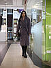 Пальто демі жіноче стьобане під пояс на силіконі Стокгольм индиго, фото 2