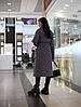 Пальто демі жіноче стьобане під пояс на силіконі Стокгольм индиго, фото 6