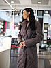 Пальто демі жіноче стьобане під пояс на силіконі Стокгольм индиго, фото 7