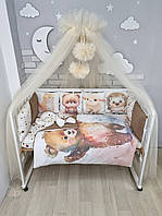 Набор постельного белья в детскую кроватку Мишка для новорожденного с косичкой: с конвертом на выписку
