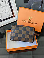Кошелек Louis Vuitton коричневый клетка LUX качество Луи ВИТОН мини конверт