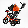 Дитячий триколісний велосипед — коляска Best Trike 3390 з батьківською ручкою Чорно-жовтогарячий, фото 4