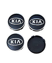 Ковпачки, заглушки на диски Кіа Kia 60 мм / 56 мм чорні 4 шт