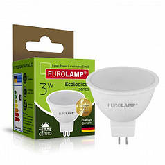 Світлодіодна лампа Eurolamp ECO серія "P" MR16 3W GU5.3 3000K LED-SMD-03533(P)