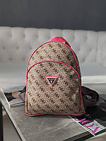 Жіночий бежевий + рожевий рюкзак Guess Гес LUX