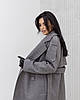 Пальто жіноче двобортне вовняне демі Манхеттен діагональ Сіре, фото 10