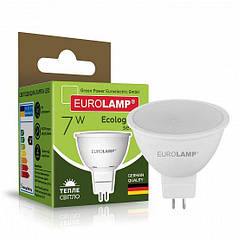 Світлодіодна лампа Eurolamp ECO серія "P" MR16 7W GU5.3 3000K LED-SMD-07533(P)