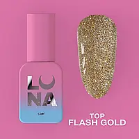 Топ для гель-лака LunaMoon Top Flash Gold 13ml