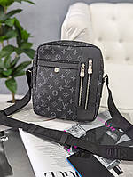 Чоловіча сумка месенджер Луї Віттон через плече чорний класичний Louis Vuitton