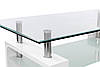 Стіл журнальний Кватро білий (скло/метал/дерево), фото 4