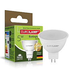 Світлодіодна лампа Eurolamp ECO серія "P" MR16 5W GU5.3 3000K LED-SMD-05533(P)