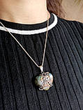 Кулон із срібла з лабрадоритом «Ельфійське серце», фото 3