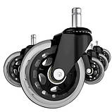 Безшумні роликові колеса для офісного крісла , стільця - 5 шт Malatec 22077 Польща, фото 7