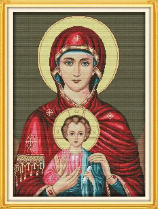 Набір для вишивання за нанесеною на канву схемою "Madonna-and-child 1". AIDA 14CT printed, 44*57 см