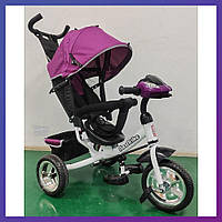 Детский трехколесный велосипед - коляска Best Trike 6588 / 64-973 с родительской ручкой Фиолетовый
