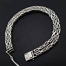 Чоловічий срібний браслет подвійний лисячий хвіст Фокс. Браслет на руку замок коробка 22 розмір, фото 8
