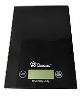 Весы кухонные электронные Domotec MS-912 стекло до 5кг черные OM227